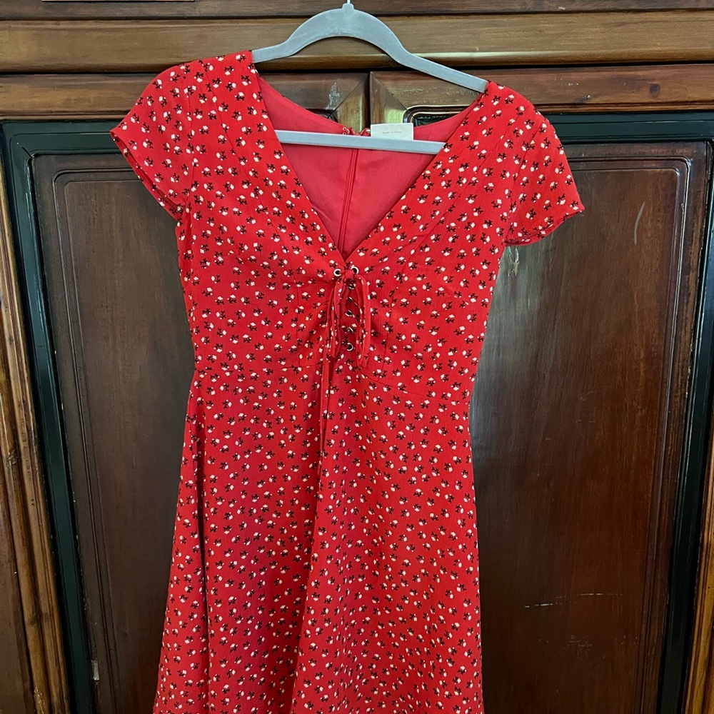 Showpo Red Floral Midi Dress